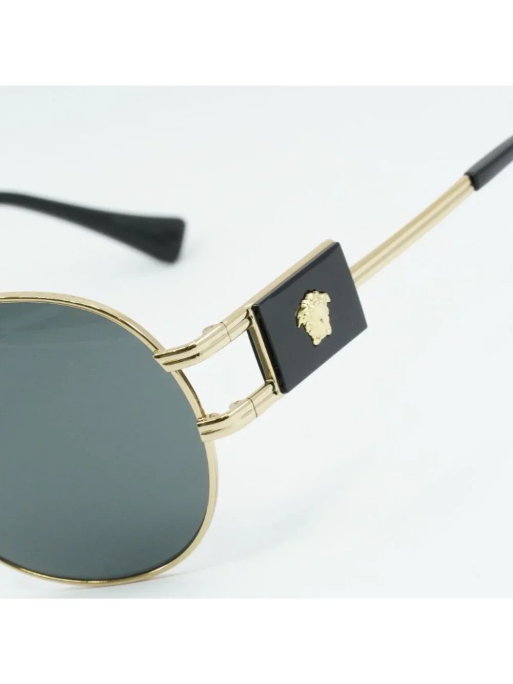 Versace VE2252 100287 Sunglasses Gold Aviator Frame, Dark Grey Lenses